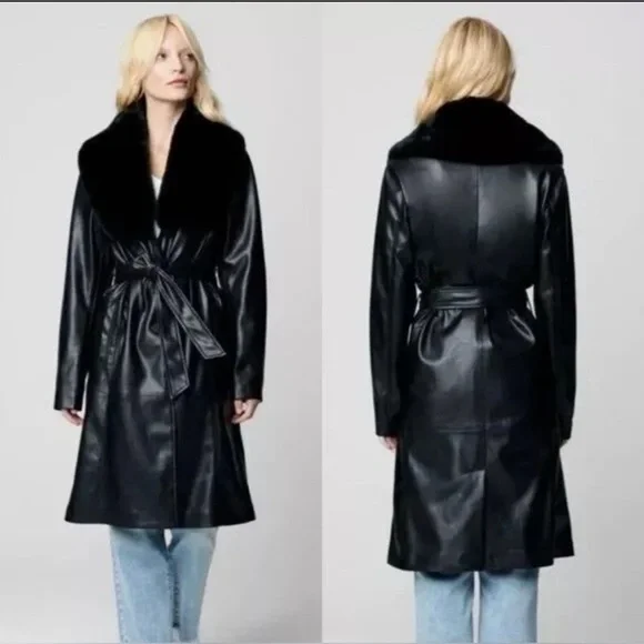 🌟 Chic Vegan Leather Trench Coat by BLANKNYC 🌟 - Picture 4 of 8